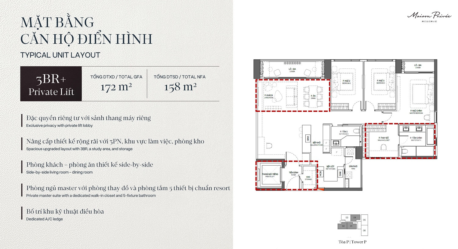 Căn hộ 3 phòng ngủ 1 căn hộ 3 phòng ngủ maison privee
