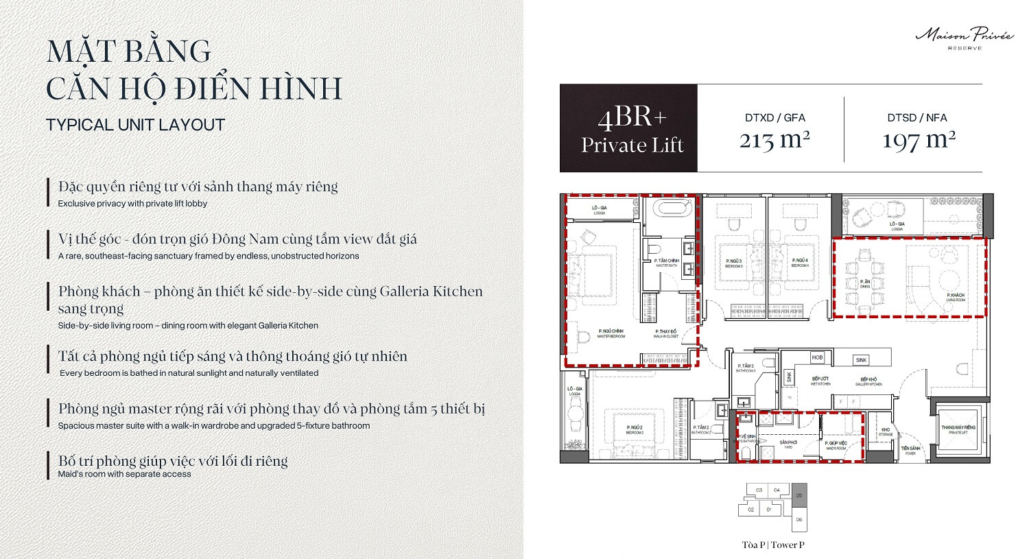 Căn hộ 4 phòng ngủ 2 layout căn hộ 4 phòng ngủ maison privee